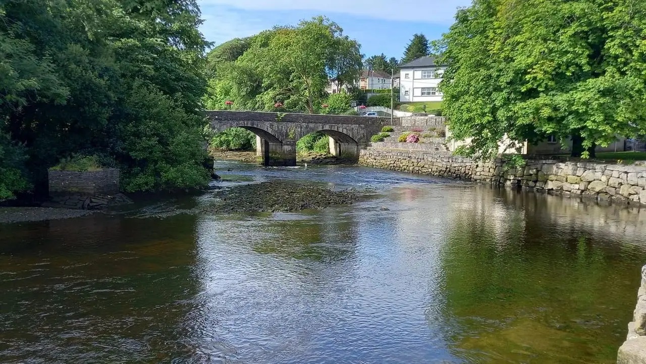 Side view of the bridge over the River Eske in Donegal Town